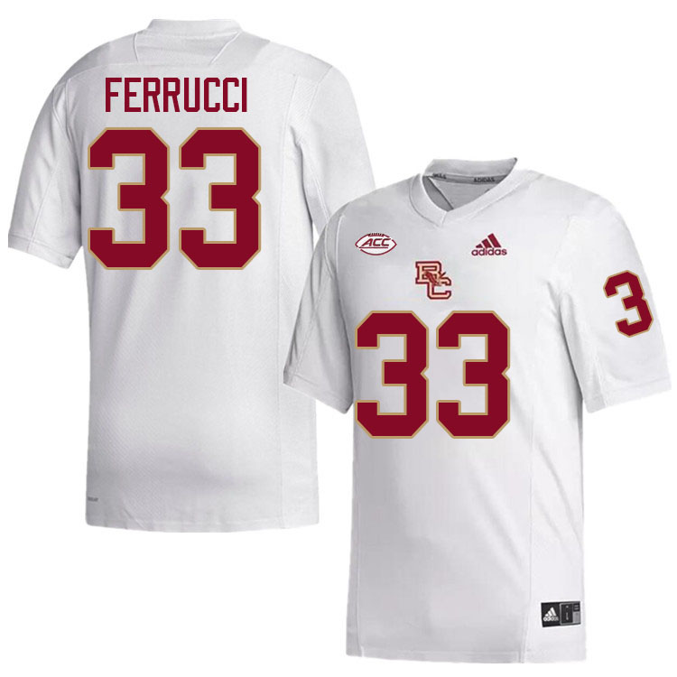 Boston College Eagles #33 Anthony Ferrucci College Football Jerseys Stitched-White